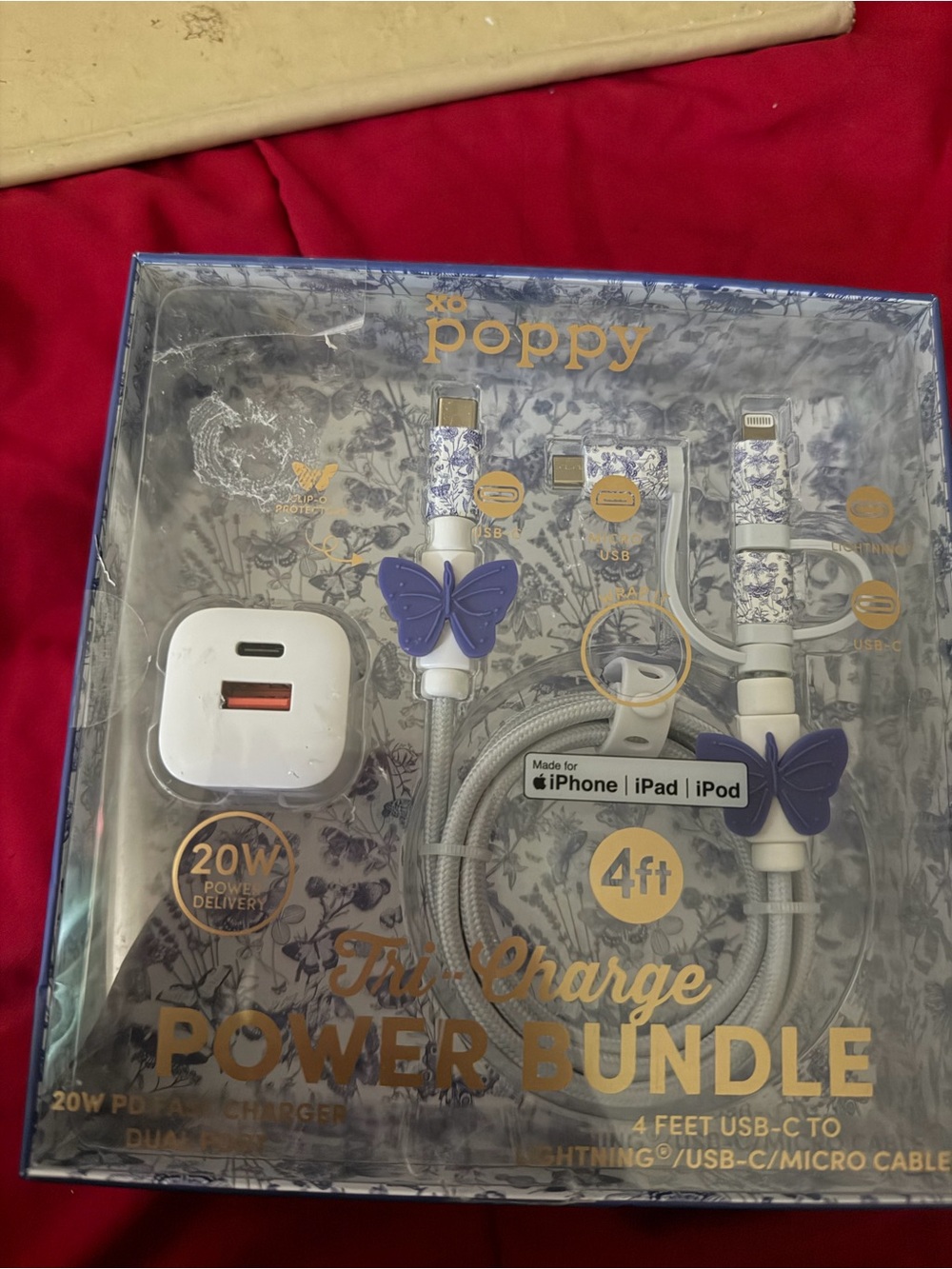 XO Poppy 4ft Purple Butterfly 20W Power Bundle